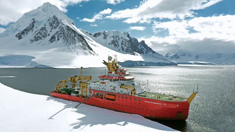 The RRS Sir David Attenborough, Britain's polar research ship, recently crossed paths with A23a near the tip of the Antarctic Peninsula