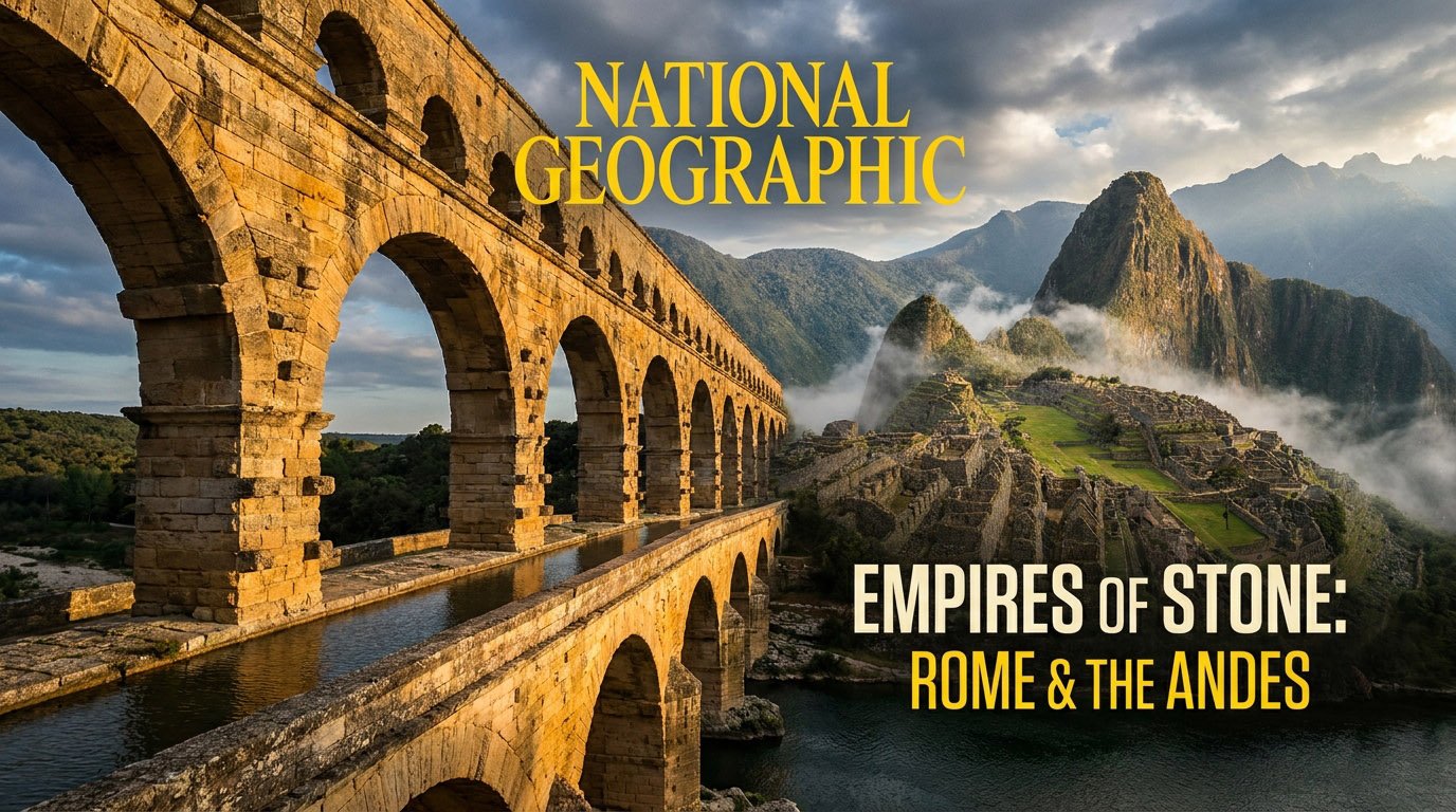 The Master Builders: Decoding the Pre-Industrial Engineering Marvels of Ancient Empires 1 A stunning landscape showcasing pre-industrial engineering marvels including a Roman aqueduct and Incan stone structures at sunset. pre-industrial engineering marvels