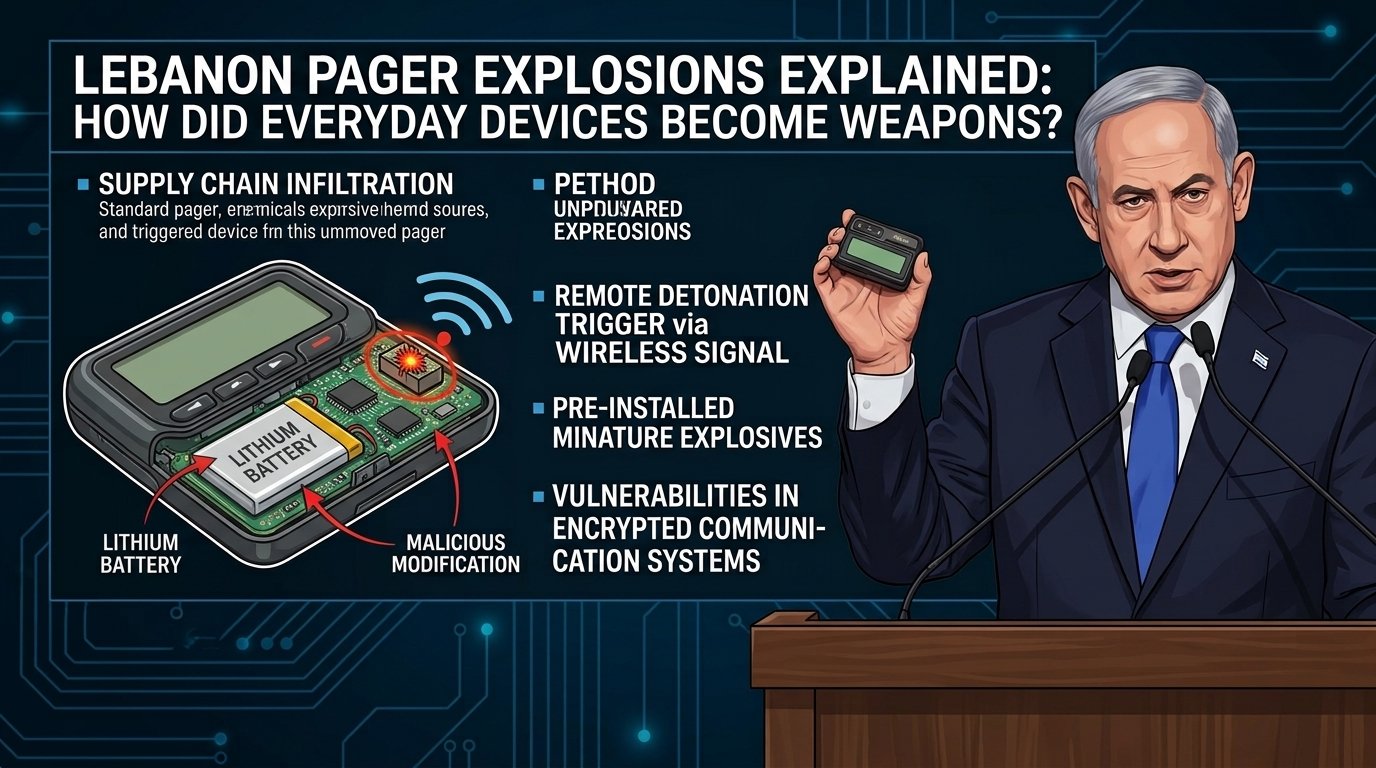 Lebanon Pager Explosions Explained: How Did Everyday Devices Become Weapons? 13 Unbranded pager beside a circuit board illustrating supply chain security